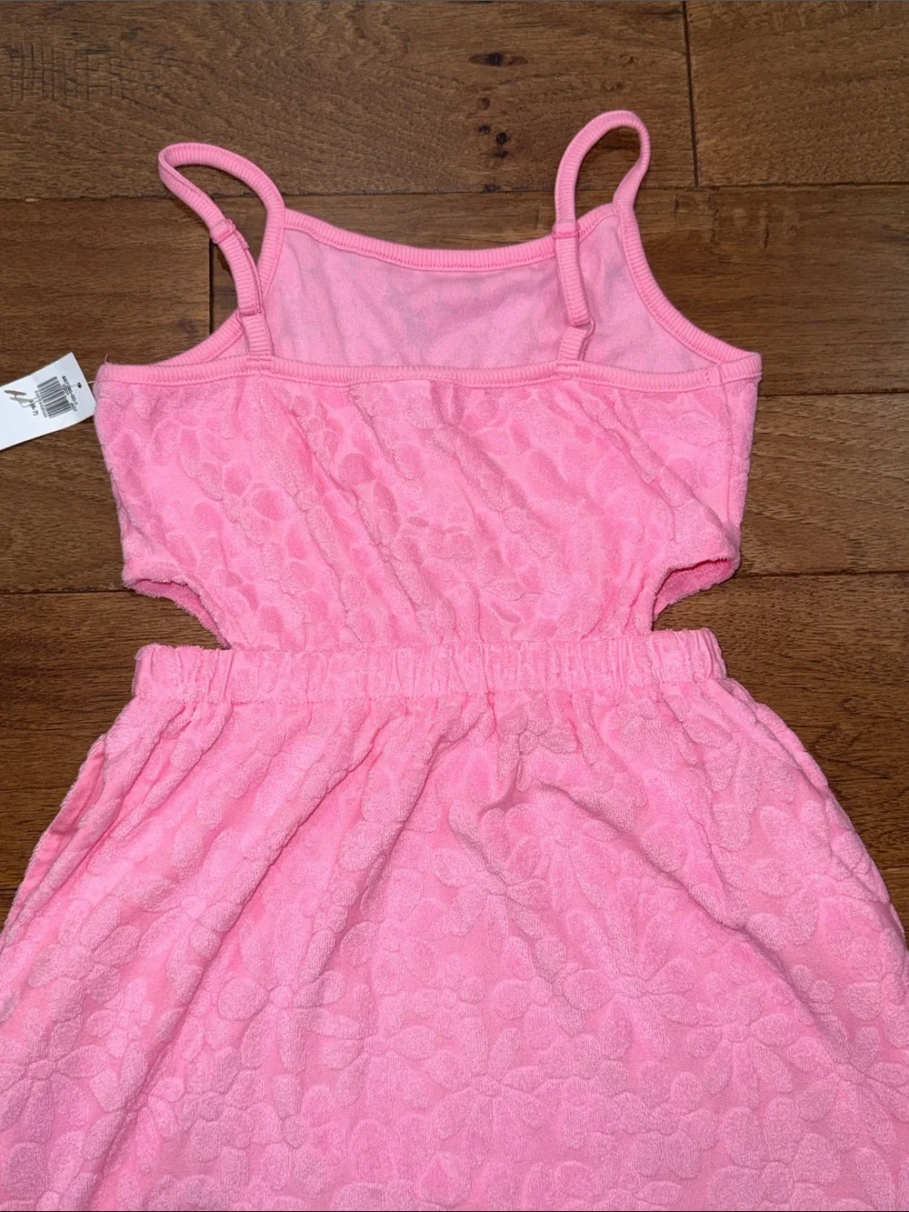 Girls Old Navy Sleeveless Terry Side-Cutout Floral Pink Dress - Size S (6/7)